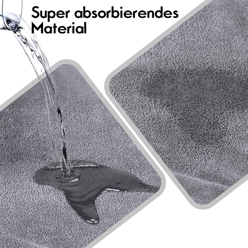 AmazeFun dog bathrobe microfiber, with Velcro fastener, quick-drying bath towel, very absorbent, with adjustable straps, suitable for large and medium-sized dogs, gray XL - PawsPlanet Australia