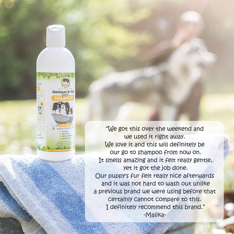 [Australia] - Dog Shampoo for Smelly Puppy, Cat, Small Pet - Natural Oatmeal for Dry Itchy Skin Dandruff Relief - Hypoallergenic with Aloe for Allergy Relief & Sensitive Skin at Bath Time - Best Dog Bath Deodorizer 