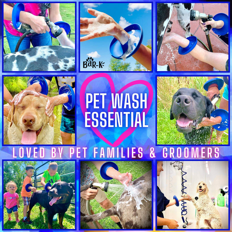 [Australia] - Drip Catcher Cuffs - Prevent Soap, Water, Hair from Running Down Arms While Grooming with Dog/Horse Shampoo and Conditioner, Wash Wand, Horse Clipper- Dog/Horse Washing Supplies Pet Bathing Tool 2 Cuffs Blue 