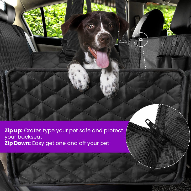 FORMONIX Dog Seat Covers For Cars Back Seats - 5 Layer Dog hammock for car with Mesh Window, Side Flaps & Anti scratch | Heat-pressed Waterproof dog travel hammock for cars/SUVs/Trucks - PawsPlanet Australia