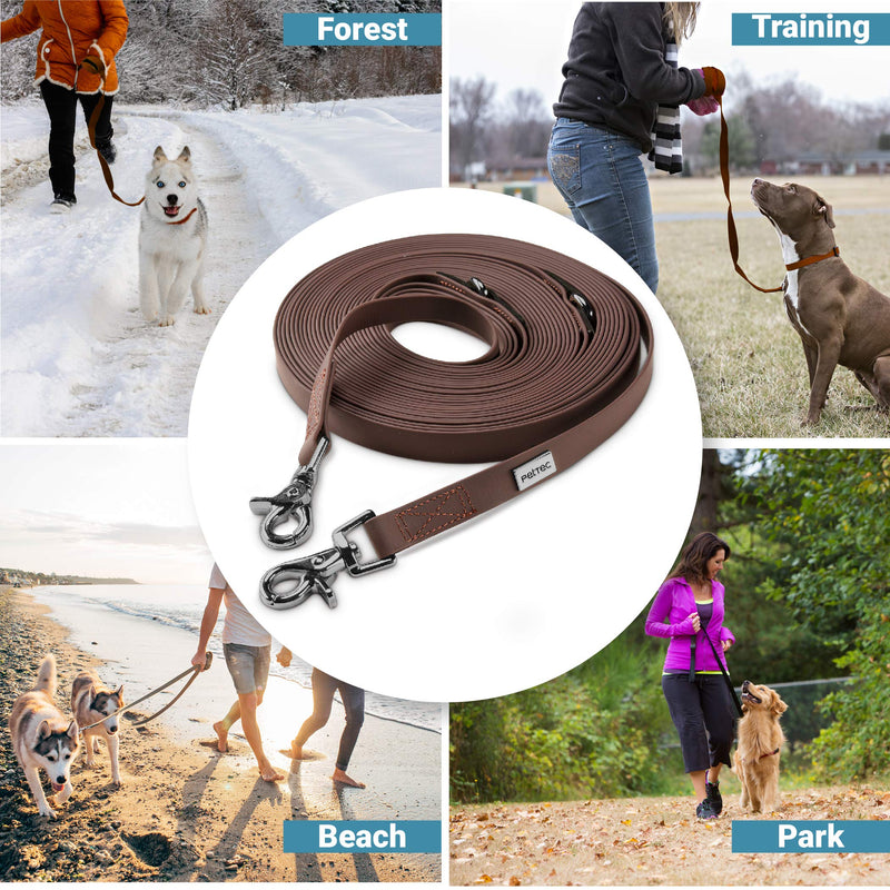 PetTec 10m towing leash/training leash for dogs made of Trioflex (similar to Biothane), water-repellent, robust long dog leash/dog leash, adjustable towing leash, long puppy leash, dog accessories - PawsPlanet Australia