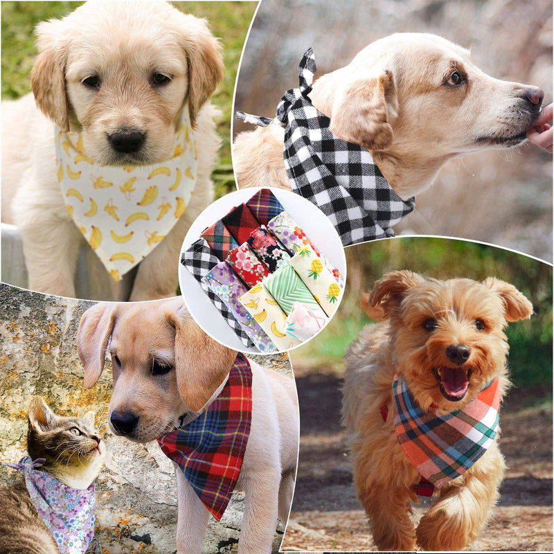 12 Pieces Summer Triangle Dog Bandana Cute Pet Bibs Japanese Style Dog Scarf Adjustable and Washable Pet Kerchief for Small to Medium Dog Puppy and Cat (Summer Pattern) Summer Pattern - PawsPlanet Australia