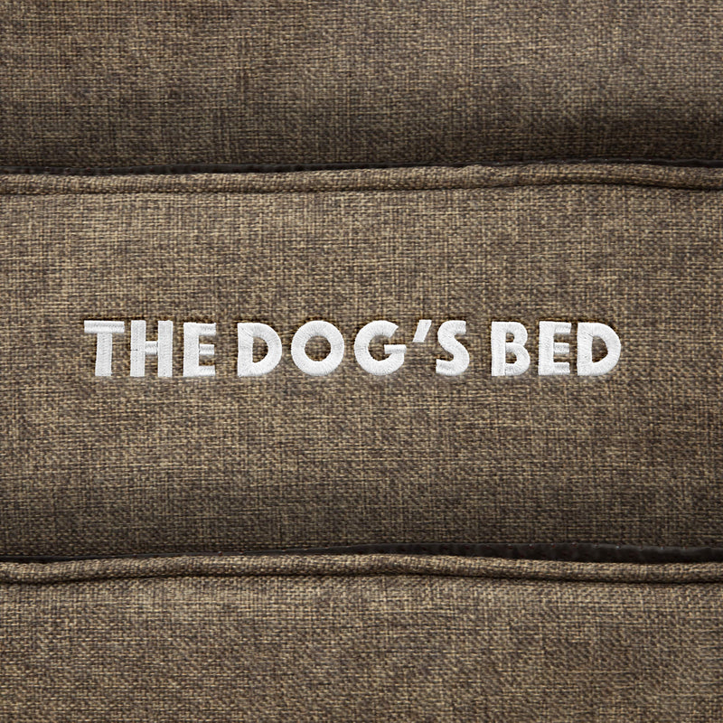Replacement Cover Only (COVERS ONLY - NO BED) For The Dog's Bed Orthopaedic Memory Foam Dog Bed. Washable Linen Fabric, XXXL 162 x 111 x 15cm (Brown Linen) - PawsPlanet Australia
