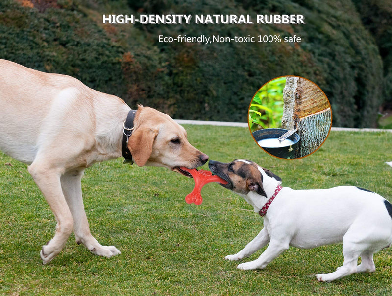 [Australia] - CVALIN Dog Chew Toys for Aggressive Chewers Dog Bones Teeth Cleaning Teething Toy, Dog Toys Chewers Indestructible，Durable Natural Rubber Food Grade Chew Toys for Medium and Large Dogs 