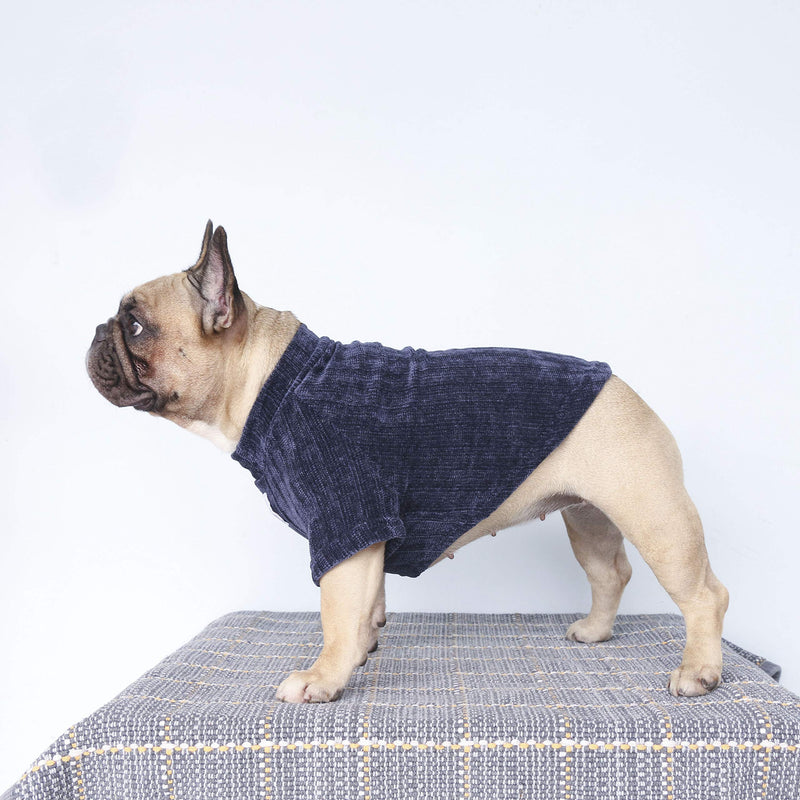 iChoue Pet Dog Winter Warm Sweater Clothes Turtleneck Pullover Medium Blue - PawsPlanet Australia