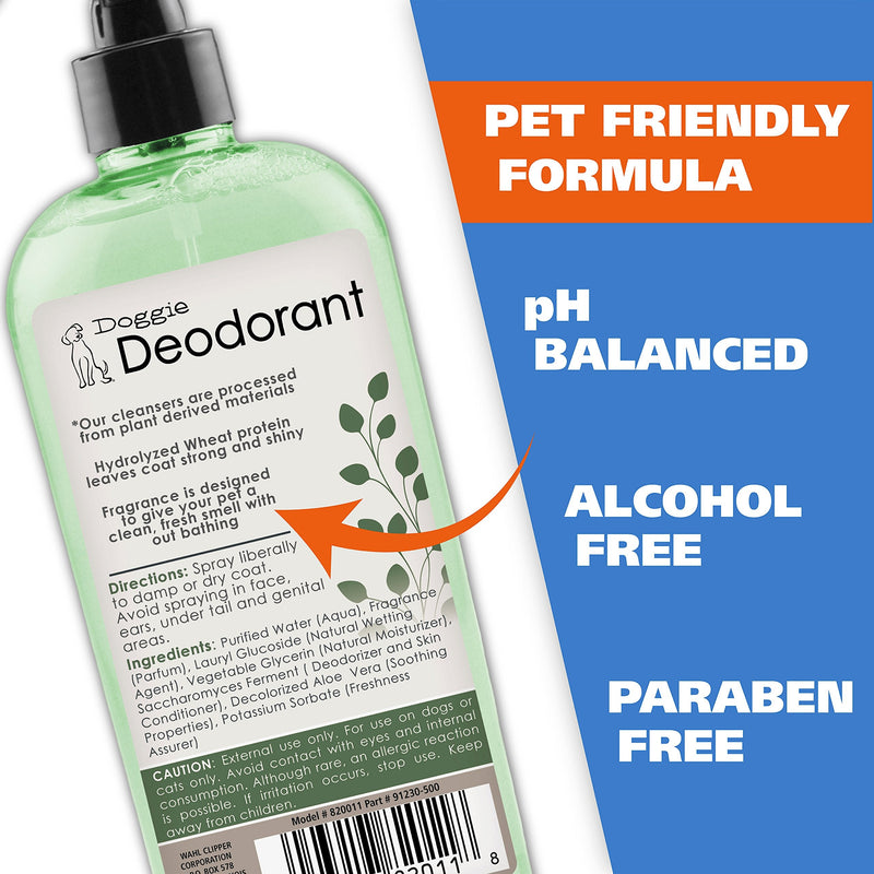 Wahl Deodorizing & Refreshing Pet Deodorant for Dogs - Eucalyptus & Spearmint to Refresh the Skin and Coat - Model 820011A - PawsPlanet Australia