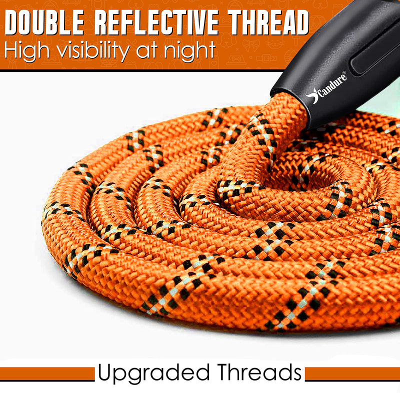 Candure dog leash for large dogs and small dogs, training leash for dogs, bite-resistant dog leash, round tow leash with soft padding, rope dog leash 1.5 m dog leash house leash for dogs orange - PawsPlanet Australia