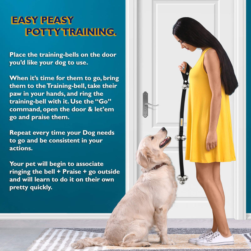 PAWBEE Dog Doorbell - Set of 2 Adjustable Dog Training Bells for Door Knob - 7 Extra-Loud Jingle Dog Potty Training Door Bell - Extra-Strong Strap - for Small, Medium, Large Dogs - Dog Bell for Door - PawsPlanet Australia