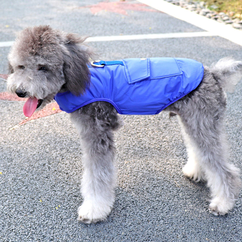 KINGLEAD Dog Coat Double Sides Jacket For Warmth, Chest Protector Puffer Pet Dog Puppy Clothes Vest For Autumn Winter L Blue - PawsPlanet Australia