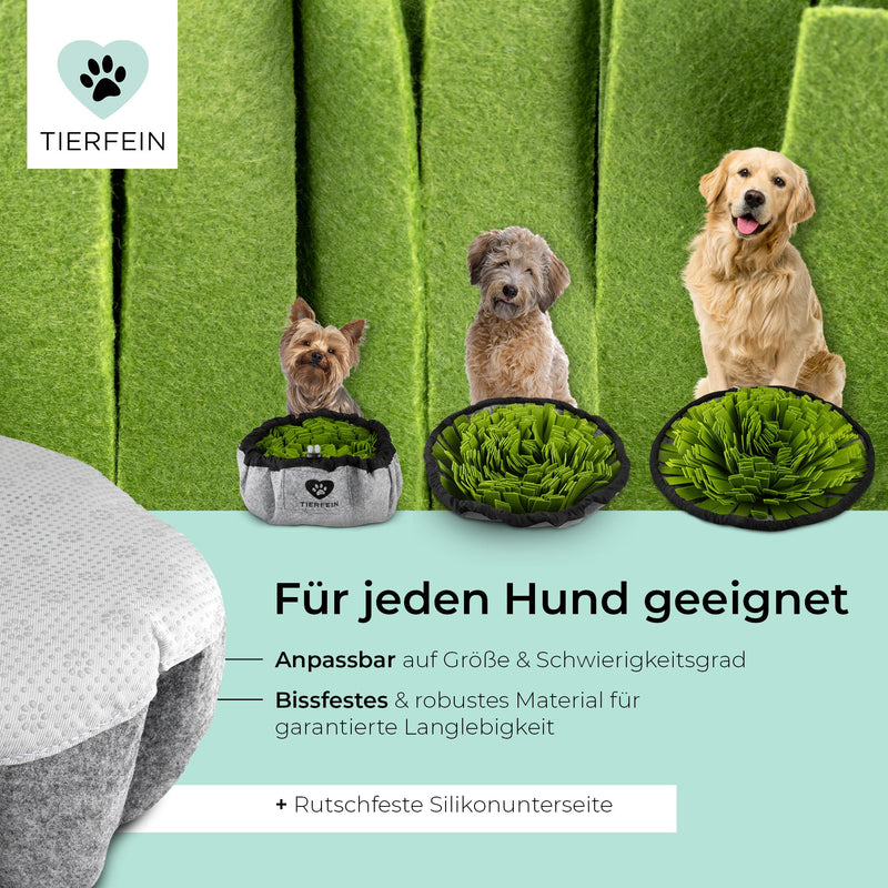Tierfein® - Sniffing carpet for dogs - Intelligence toy - Size-adjustable, durable dog toy - For dogs of all kinds - green and anthracite Green-anthracite - PawsPlanet Australia