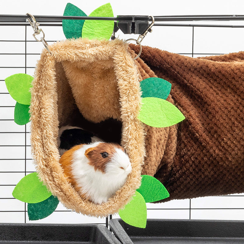 DMISOCHR Hanging Tunnel Hammock for Small Animals - Warm Plush Hammock Cage for Guinea-Pig Hamster Ferret Rat Mice Parrot Chinchilla Flying Squirrel - Hideout Swing Pet Hammock for Playing Sleeping - PawsPlanet Australia
