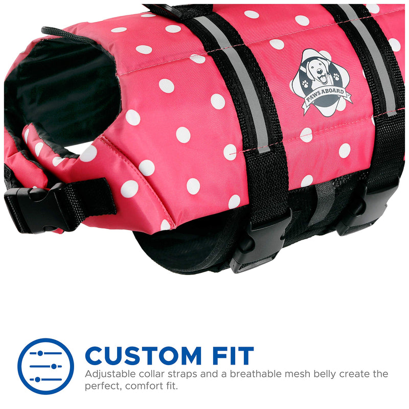 Paws Aboard Pet Life Jacket XX-Small Pink Polka Dot - PawsPlanet Australia