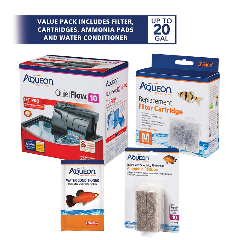 Aqueon Aquarium Filter Kit w/Media (4 Month Supply), Up to 20 Gallons - PawsPlanet Australia