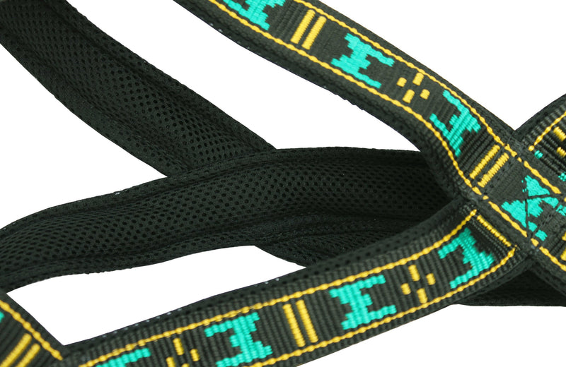 [Australia] - Weight Pulling Sledding Dog Harness X-Back Style Black/Green XXLarge, 24.5" Neck Circumference 
