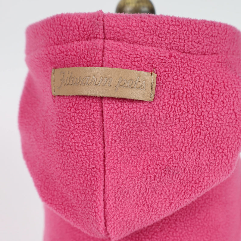 Fitwarm Soft Fleece Girl Dog Hoodie Dress Puppy Hooded Coat Thermal Outfit Doggie Vest Sweater Pet Winter Clothes Cat Jackets XS Pink - PawsPlanet Australia