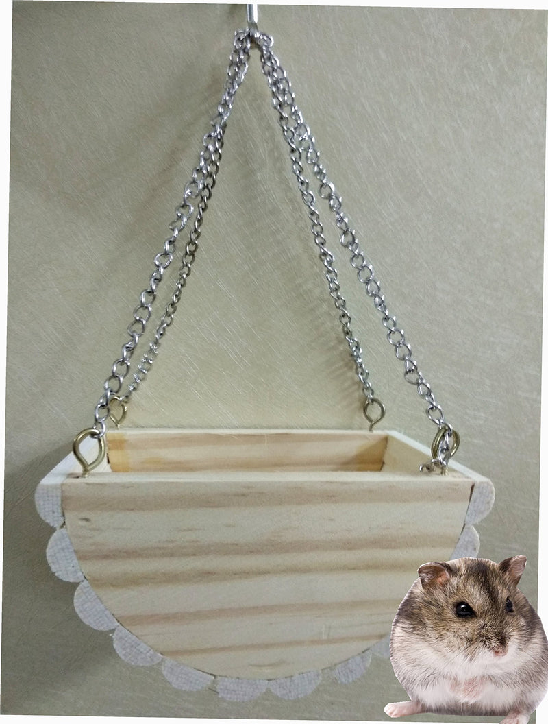 [Australia] - Hypeety Wooden Hamster Swing Toy for Dwarf Hamster Gerbil Rat Mouse Mice Small Animla Cage Perch StandToy 