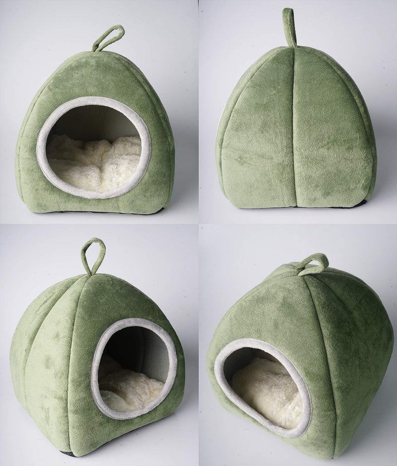 Guinea Pig Bed, Guinea Pig Hideout,Cozy House Bed for Bunny/ Chinchilla/ Ferrets/ Hedgehog/ Sugar Glider,2 in 1 Functional Small Animals Bed/ Small Animals Tent（GERRN） Green - PawsPlanet Australia