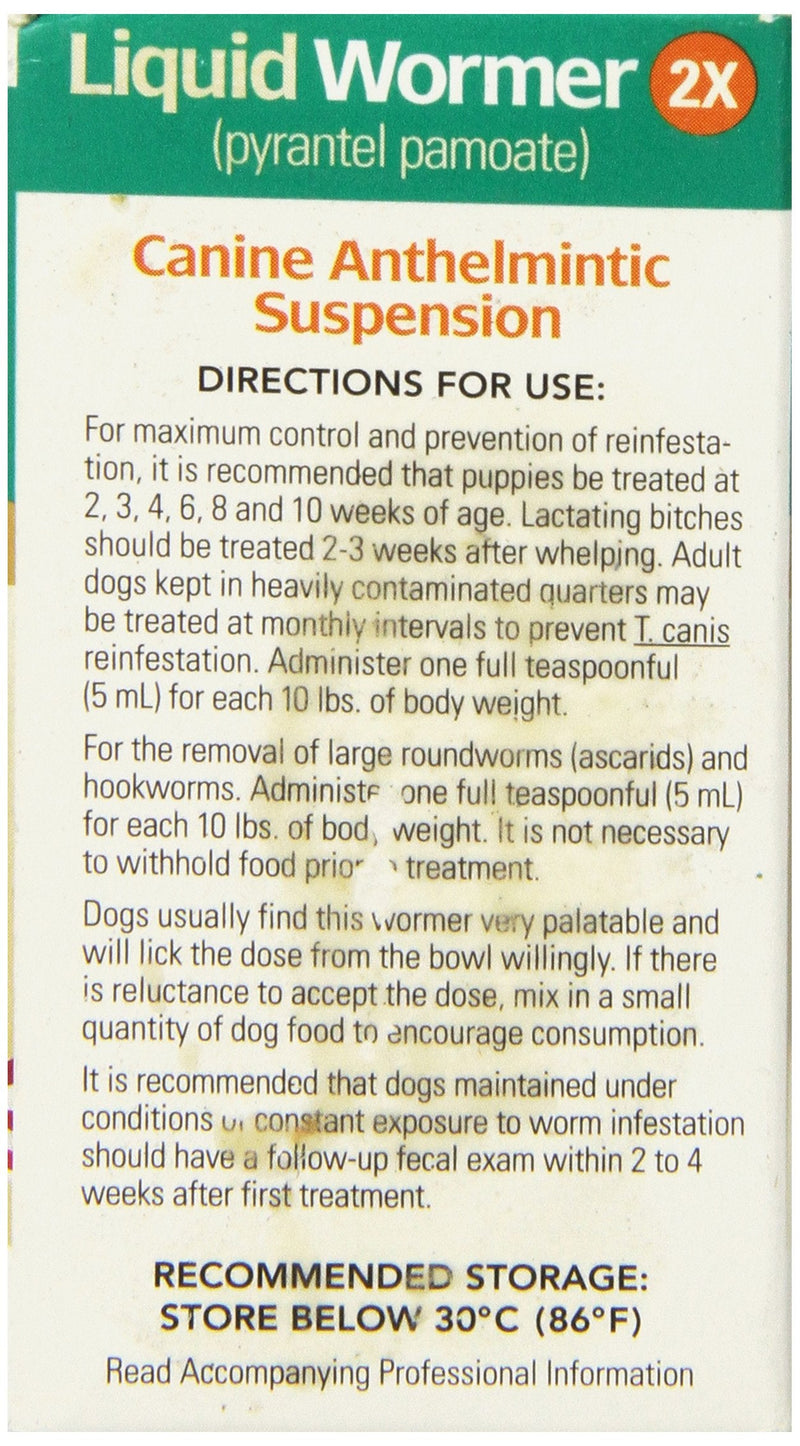 Durvet 2x LIquid Wormer, 2 oz, For Puppies and Adult Dogs - PawsPlanet Australia