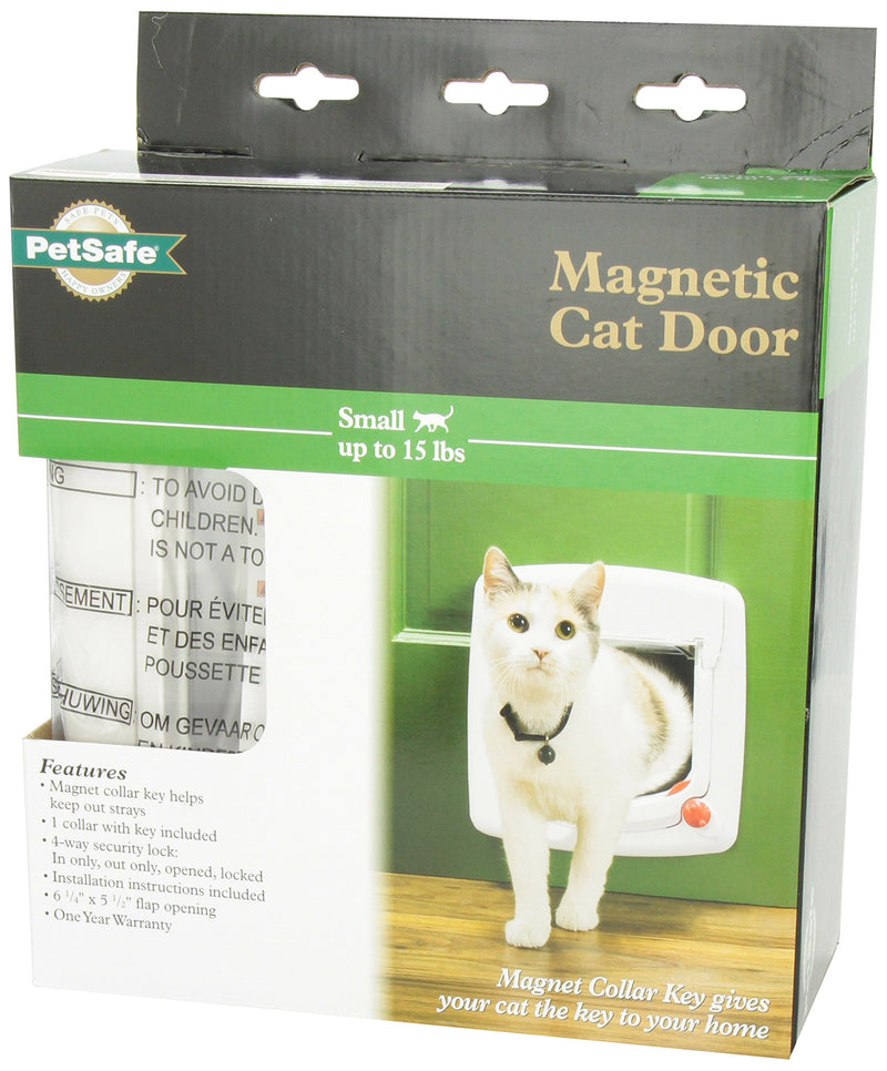 PetSafe Magnetic Key 4-Way Locking Cat Door, Exterior/Interior, White - PawsPlanet Australia
