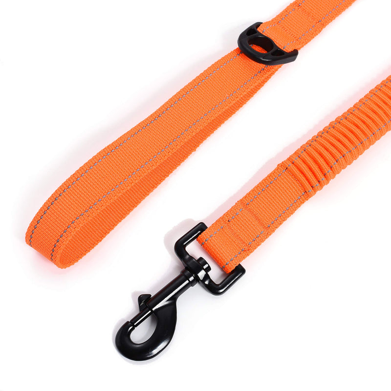 Mile High Life | Bungee Dog Leash | Gentle Pull Training Lead | Soft Comfort Texture | 3-5 Feet | For Dogs/Cats Under 20 lb (Orange) Orange - PawsPlanet Australia