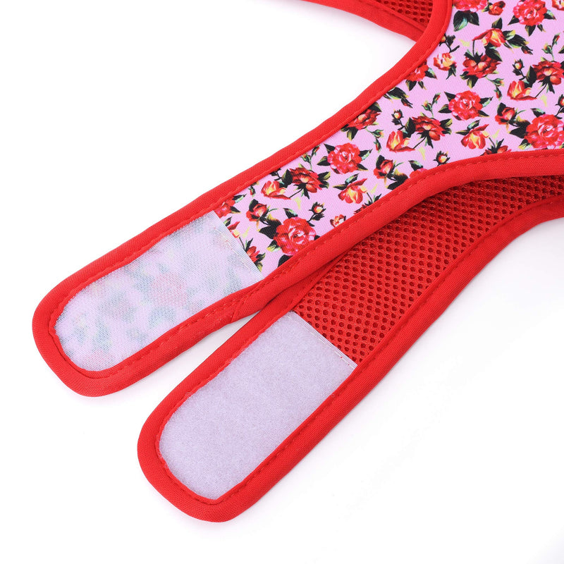 [Australia] - Mile High Life | Easy Step in Air Mesh Vest Harness | Spring Floral Collection | Adjustable Easy Closures Both Neck and Chest |20 lbs Small Dogs & Cats XS Chest Size (14"-16") Peony Rose 
