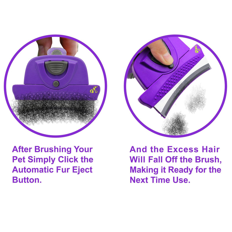 Hertzko Self Cleaning Deshedding Comb Dramatically Reduces Shedding up to 95% – Suitable for Small, Medium, Large, Dogs and Cats, with Short to Long Hair - PawsPlanet Australia