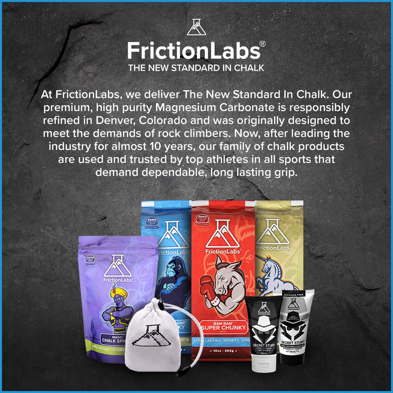 Friction Labs Premium Sports Chalk for Rock Climbing, Weight Lifting, Gymnastics, Tennis & More - Long Lasting Grip, Healthier Skin, Better Overall Performance - Endorsed by 100+ Pro Athletes 5 oz Chunky Texture - Gorilla Grip - PawsPlanet Australia