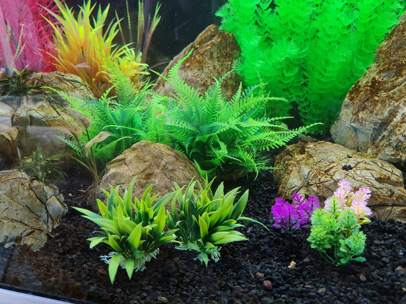 [Australia] - BEGONDIS Aquarium Decorations Fish Tank Artificial Green Water Plants Made of Soft Plastic,Safe for All Fish & Pets Mix Set 6 