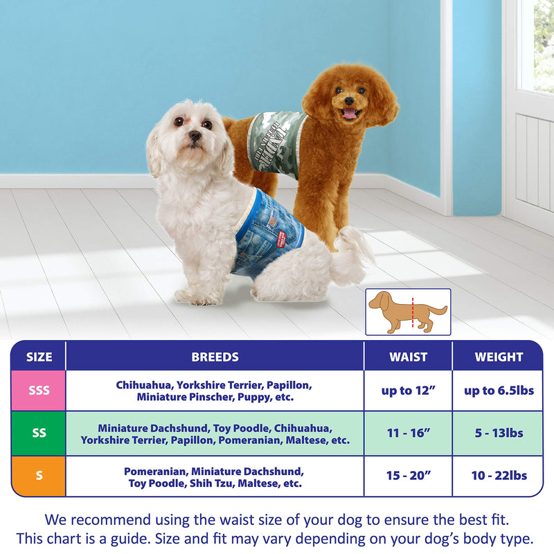 [Australia] - Hartz Disposable Dog Diapers with FlashDry Gel Technology SS 11" - 16" waist, 5 - 13 lbs Male Wrap 