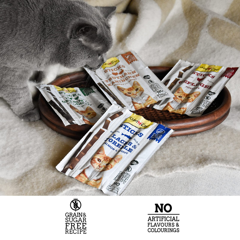 GimCat Sticks Poultry - Soft chewing sticks with a high meat content and no added sugar - 1 pack (1 x 4 sticks) - PawsPlanet Australia