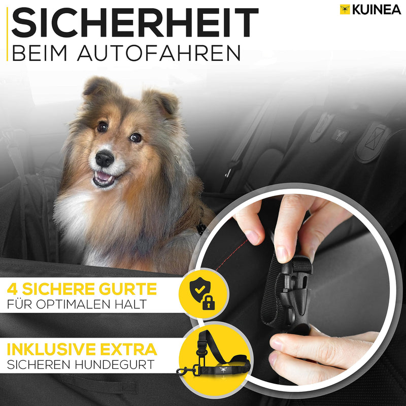 KUINEA dog seat car back seat with FREE dog belt for car - for small to medium-sized dogs - premium car seat dog safety belt - maximum safety - quick assembly - Dog Seat car - PawsPlanet Australia