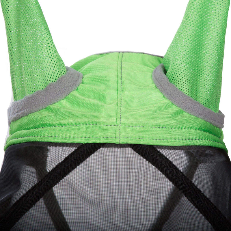 Harrison Howard CareMaster Pro Luminous Fly Mask Full Face Pasture Green (S; Pony) Pony (Small) - PawsPlanet Australia