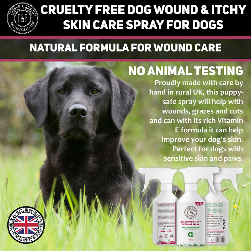 Cooper And Gracie Wound Spray For Stinky Itchy Dogs 500 ML | Purple First Aid Sprays | Dog Animal Skin Cuts Wounds Treatment - PawsPlanet Australia