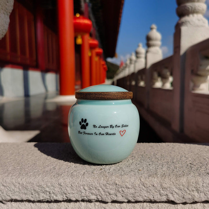 CELADON Pet Urn|Ceramic Urns for Pet Ashes|Cremation Urn |Cat Urn |Small Dog Urn|Small Animals Urns Up to 15.6 Pounds(Sky Blue，15.6 cu/in - PawsPlanet Australia