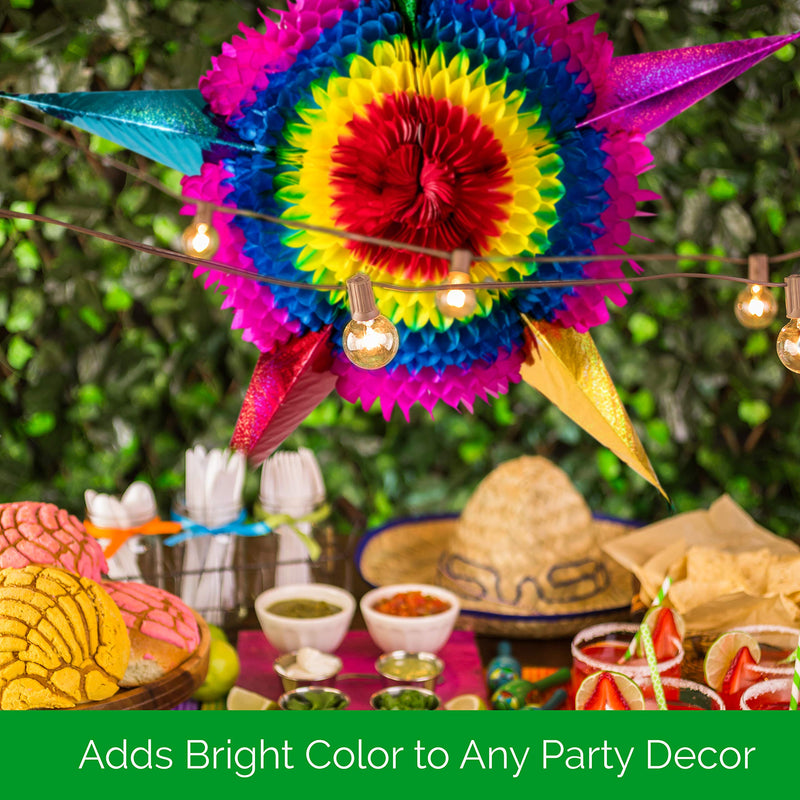 Extra Large Handmade Star Pinata + 30 Feet of Plastic Rope - Traditional Mexican Themed Party Decorations for Birthday Parties, Family Gatherings, Christmas, New Year’s Eve, Holidays, Cinco de Mayo Fiesta, Work Events - PawsPlanet Australia