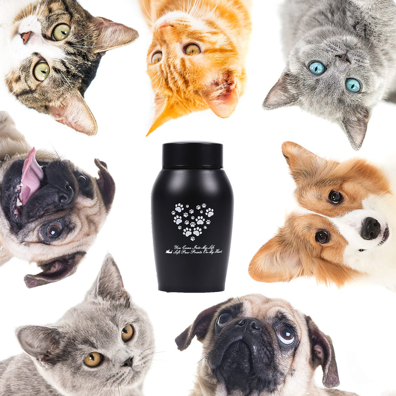 Youdear Service Pet Cremation Urns,Pet Urns for Dog and Cat Ashes,Paw Print Keepsake Urns,Pet memorial Urn,Dog urns for ashes,Cat urns for Ashes(small, black) small - PawsPlanet Australia