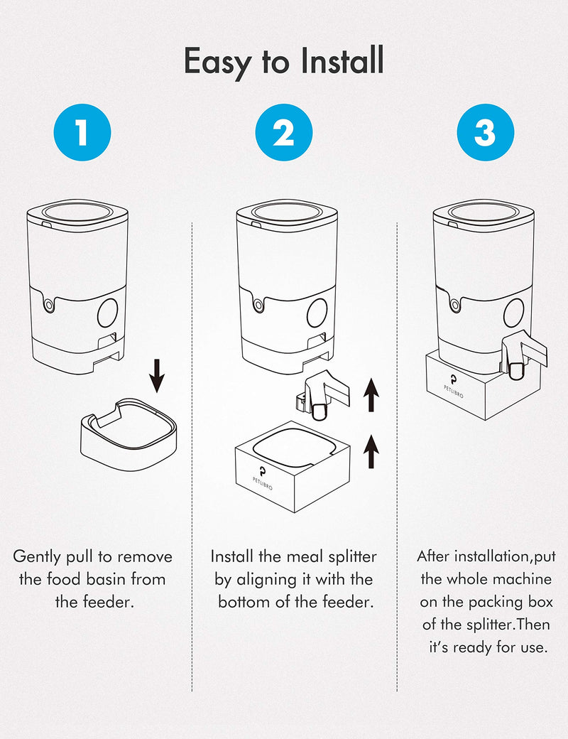 PETLIBRO Two-Way Pet Meal Splitter, Multiple Cat Feeder Accessories for Two Cats or Dogs, Same Time Feeding Food Dispenser Suitable for Automatic Cat Feeder Model PLAF001, PLAF101,PLAF002 - PawsPlanet Australia