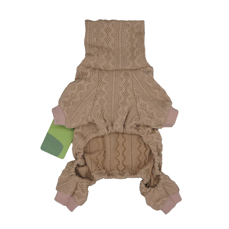 Fitwarm Turtleneck Knitted Dog Sweaters Winter Outfits Knitwear Pet Coats Cat Clothes Wine XS Khiki - PawsPlanet Australia
