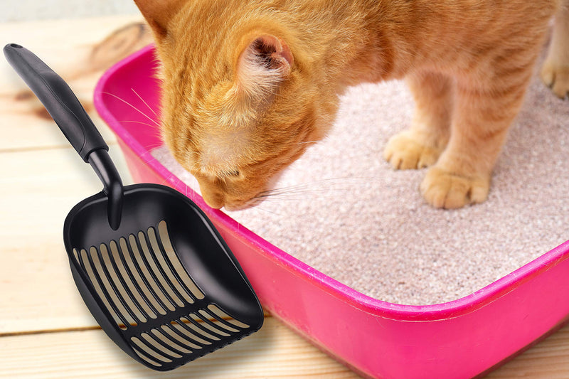 [Australia] - Pets First Cat Litter Scooper - Ergonomic & Easy Grip Design Deep Cleaning with A Non-Stick & No Residue Build-Up – Solid Aluminum, Waterproof - Bonus Hook - 1.75 x 13.25 x 5 