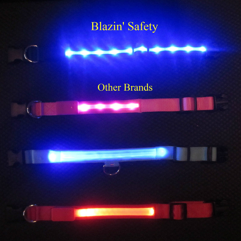 Blazin' Safety LED Dog Lead - USB Rechargeable Flashing Light Leash, 4 Ft, Water Resistant – Lightweight (S, Blue) - PawsPlanet Australia