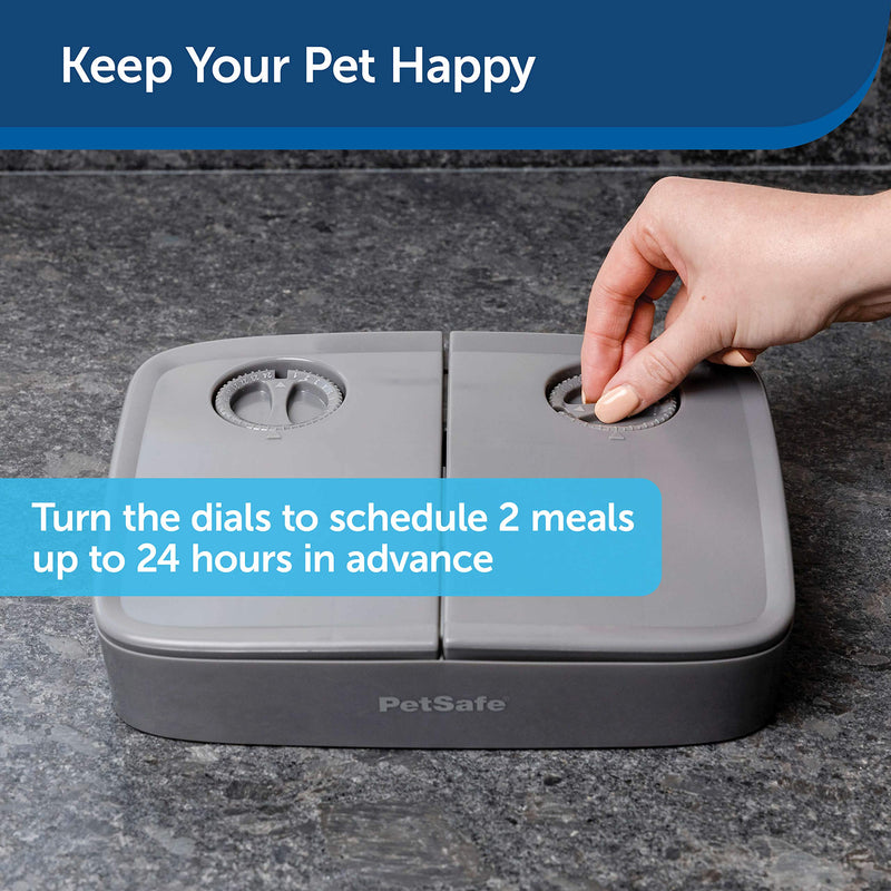 [Australia] - PetSafe Dog and Cat Food Dispenser, 5 Meal with Digital Clock or 2 Meal Tamper Resistant with Dials Automatic Pet Feeders, Portion Control, Holds Dry Food 2-Meal Feeder 