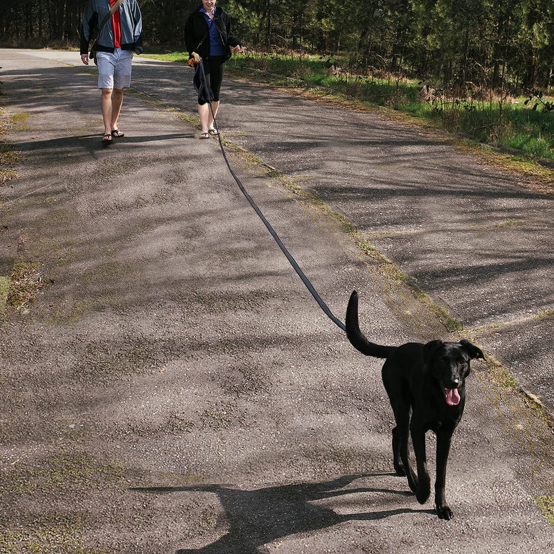 Cokomono drag leash for dogs, 5m / 10m / 15m / 20m Robust dog leash for small to large dogs, exercise and training leash with reflectors, hand strap and storage bag, black 10 m - PawsPlanet Australia