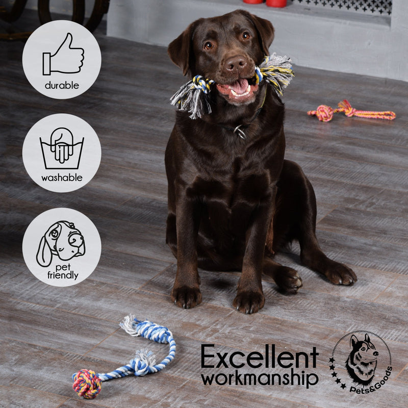 Dog Toys - Dog Chew Toys - Puppy Teething Toys- Puppy Chew Toys - Rope Dog Toy - Puppy Toys - Small Dog Toys - Chew Toys - Dog Toy Pack - Tug Toy - Dog Toy Set - Washable Cotton Rope for Dogs - PawsPlanet Australia