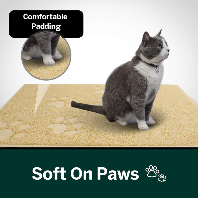 ANDALUS Cat Litter Mat | Small/Large/X-Large Size | Phthalate & BPA Free | Traps Messes | Scatter Control | Easy to Clean Small (15.75" x 11.75") - 2 Pack Beige - PawsPlanet Australia