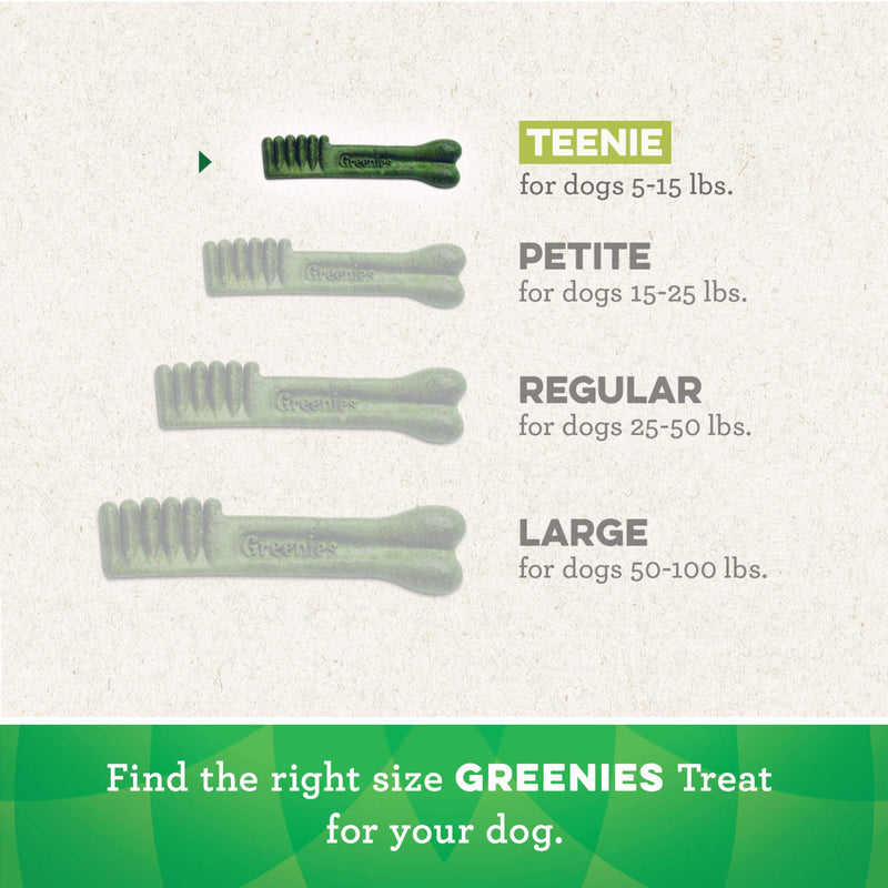 Greenies Original Teenie Natural Dental Dog Treats (5-15 lb. Dogs) 11 Treats - PawsPlanet Australia