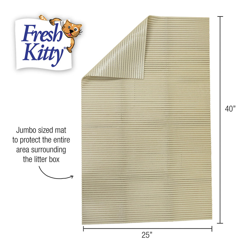 [Australia] - Fresh Kitty Durable XL Jumbo Foam Litter Mat – BPA and Phthalate Free, Water Resistant, Traps Litter from Box, Scatter Control, Easy Clean Mats 40"x25" (9027) 