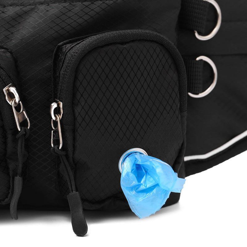 [Australia] - FurPals Dog Treat Waist Bag - Fanny Pack for Training and Walking Small-Medium Dogs - Lightweight, Sturdy Design - Poop Bag Dispenser, Bottle Holder, Collapsible Water Bowl, D Ring Leash Attachment 