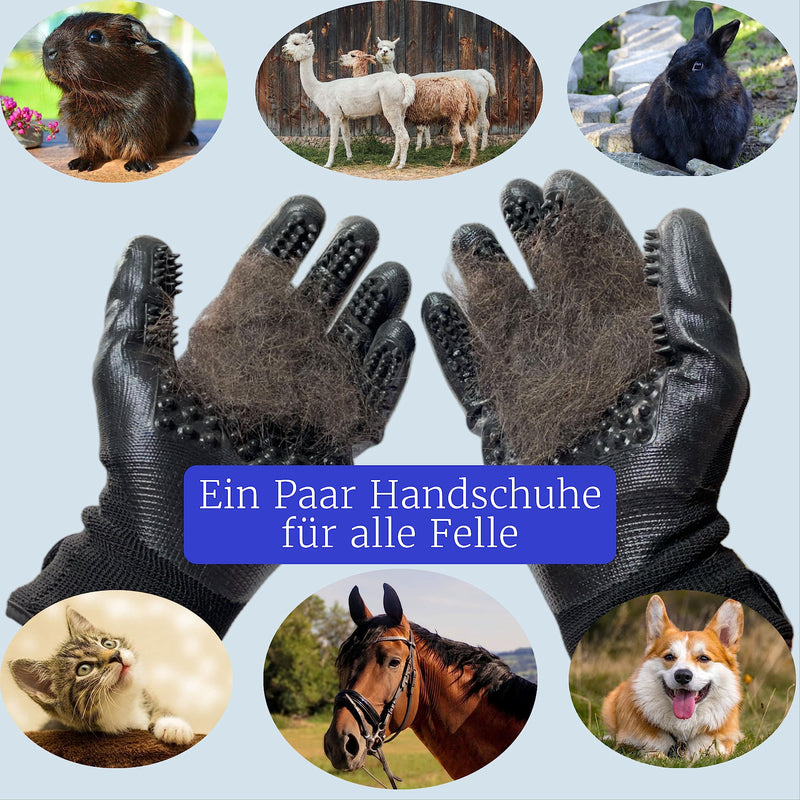 Pet Pro Care Pet Grooming Glove, Gentle Grooming for Cats, Dogs and Horses - As a Fur Brush for Dogs, Massage Glove, Cat Brush or for Grooming, Combing and Washing (1 Pair) - PawsPlanet Australia