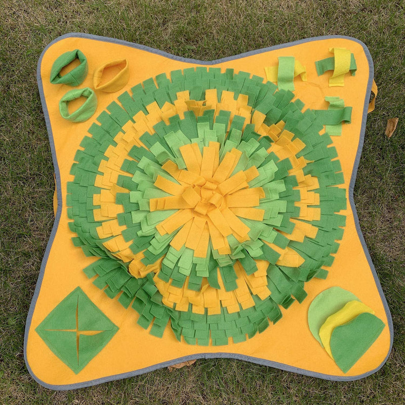 Aumket Snuffle Mat for Dogs,Interactive Food IQ Toy, Dog Training Pad to Encourages Natural Foraging Skills and Release Stress (Yellow-Green) Yellow-Green - PawsPlanet Australia