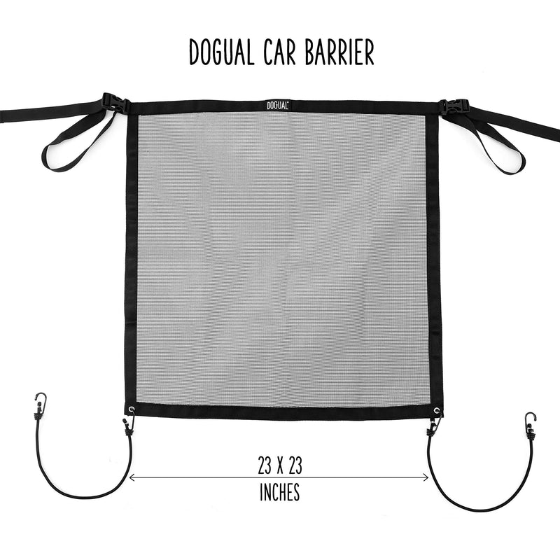 DOGUAL Car Dog Net Barrier - Universal Fit Sturdy Mesh, Easy to Install, Convenient for Air Conditioning, Easy to Clean & with Flexible Bungee Cords for Seat Movement - PawsPlanet Australia